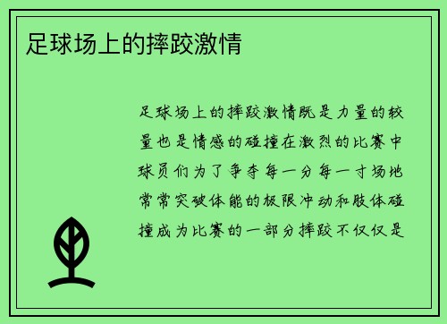 足球场上的摔跤激情